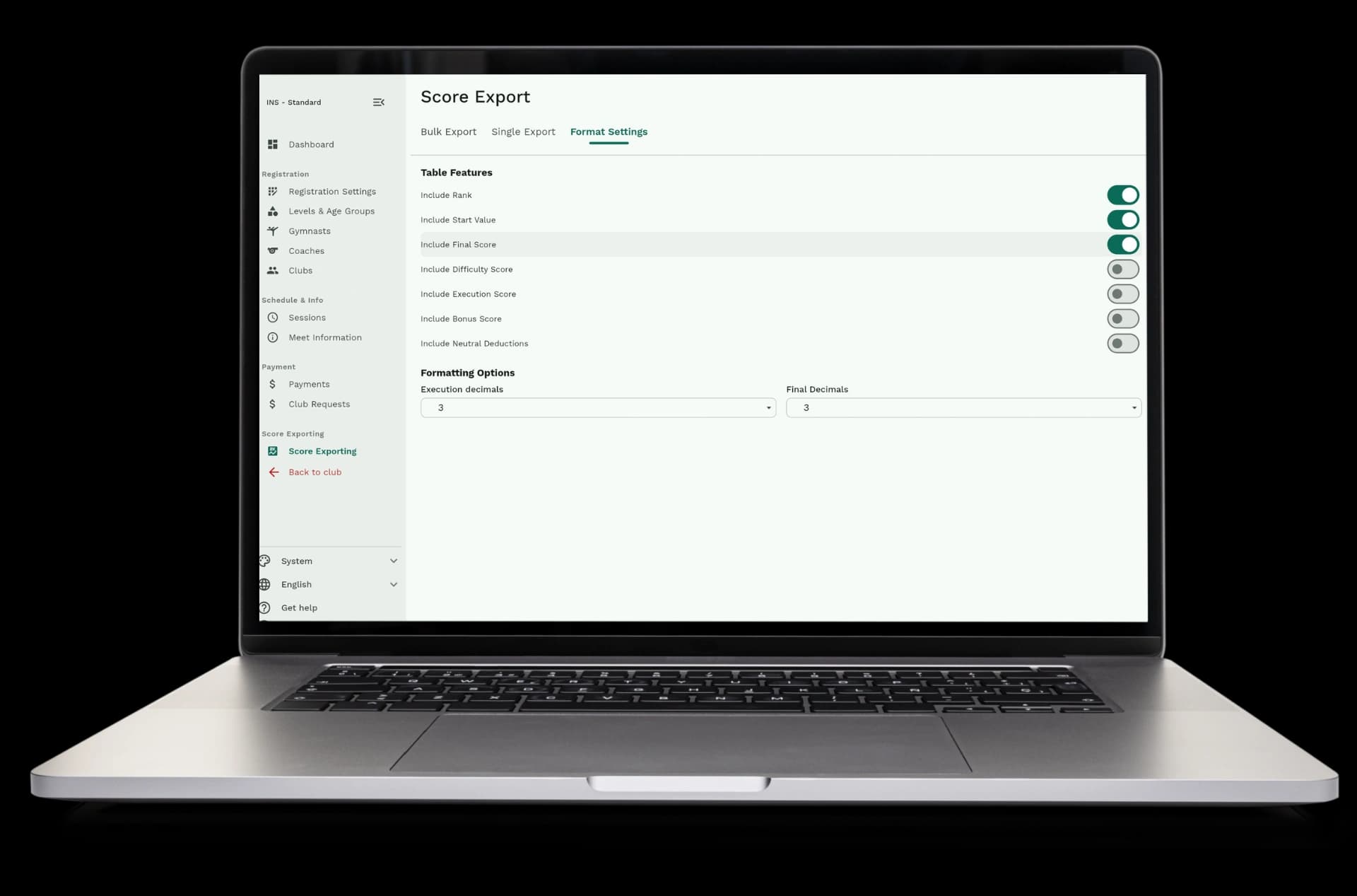 Rank gymnasts the way you want